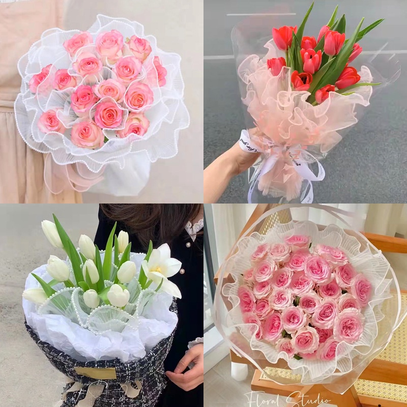 Cuộn Dây Hoa Ren Lưới Gợn Sóng / Nguyên Liệu Gói Quà Thủ Công Cho Ngày Cưới / Lễ Tình Nhân