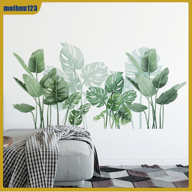 Mei Nhãn Dán Trang Trí Tường Họa Tiết Lá Xanh Nghệ Thuật