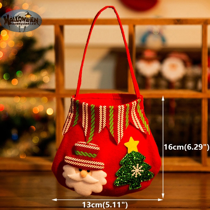 Túi Đựng Quà Giáng Sinh / Kẹo Hình Ông Già Noel Hoạt Hình / Nai Sừng Tấm Dễ Thương Cho Bé