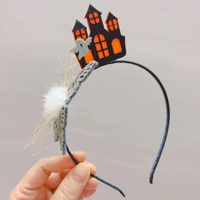 Kẹp Tóc Hình Bí Ngô / Dơi / Nhện Phối Lưới Đính Nơ Xinh Xắn Cho Dịp halloween