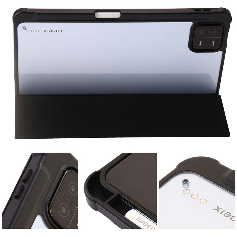 Bao Da pu Máy Tính Bảng Nắp Lật Trong Suốt Chống Rơi Có Ngăn Đựng Bút Cho xiaomi pad 6 pro case xiaomipad 6pro 6 Giá Đỡ cover
