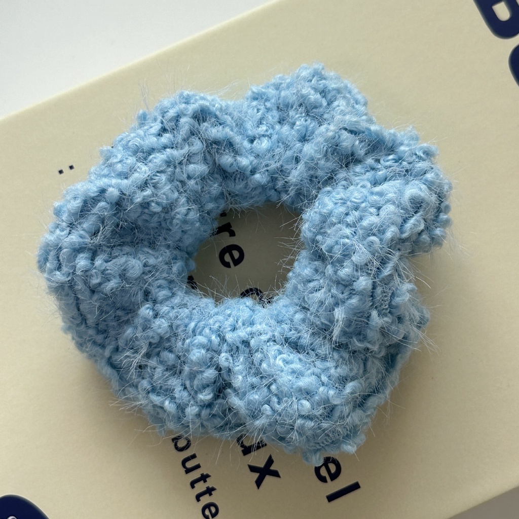 Dây Cột Tóc Màu Kem Lông Cừu Thời Trang Thu Đông 2023