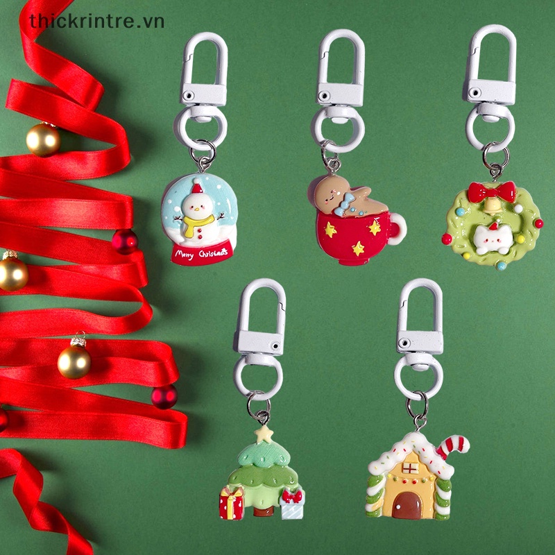 Th Móc Chìa Khóa Hình Búp Bê Ông Già Noel Hoạt Hình Dễ Thương Trang Trí Cây Thông Giáng Sinh / Túi Xách / Xe Hơi vn