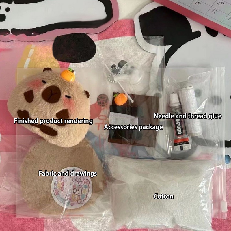 1 Búp Bê Nhồi Bông capybara Hình Ngôi Sao Hoạt Hình Mềm Mại Có Móc Khóa Trang Trí Ba Lô / Túi Xách / Xe Hơi