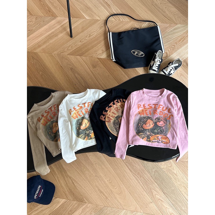 ÁO THUN CROTOP DÀI TAY IN HÌNH ĐÁNG YÊU CHO BÉ- HÀNG QCCC