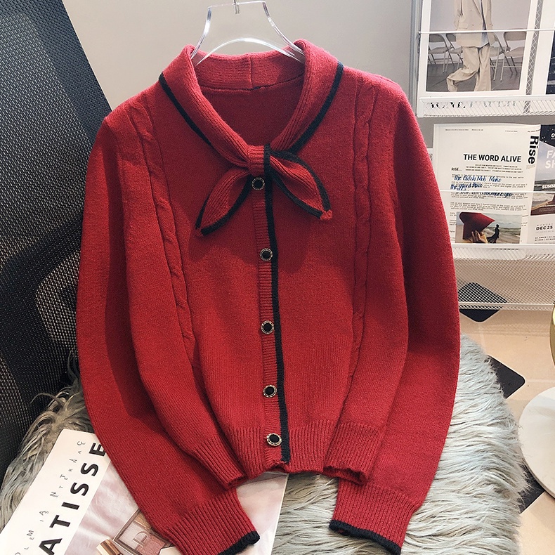 Áo sweater cotton mc Tay Dài Màu Sắc Tương Phản Thời Trang Thu Đông 25433v Cho Nữ