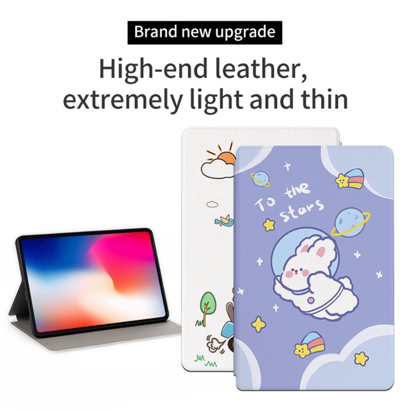 Dành Cho Samsung Galaxy Tab S9 FE 10.9 SM-X510 SM-X516B Họa Tiết Hoạt Hình Bao Da Thông Minh Flip Book Vỏ Dễ Thương