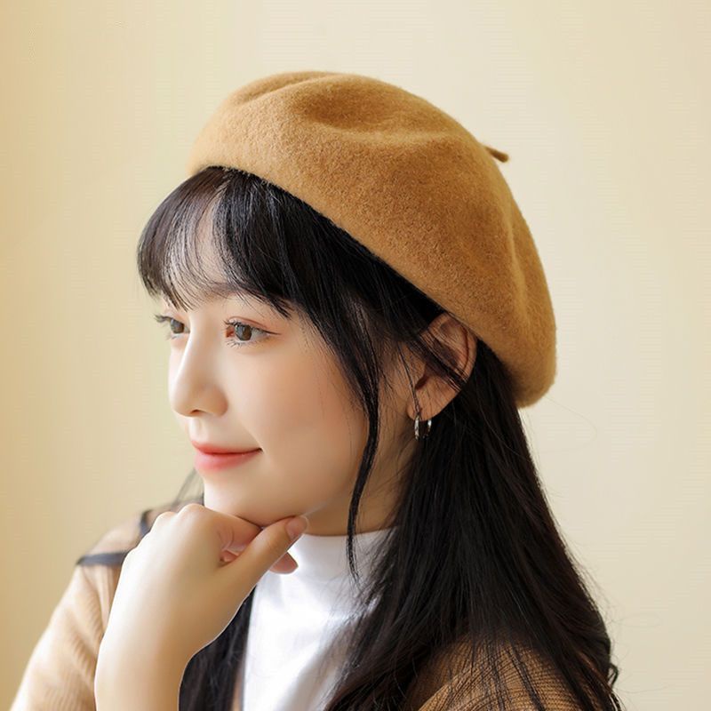 Mũ beret Len Cao Cấp Thiết Kế Trẻ Trung Phong Cách Thu Đông Hàn Quốc