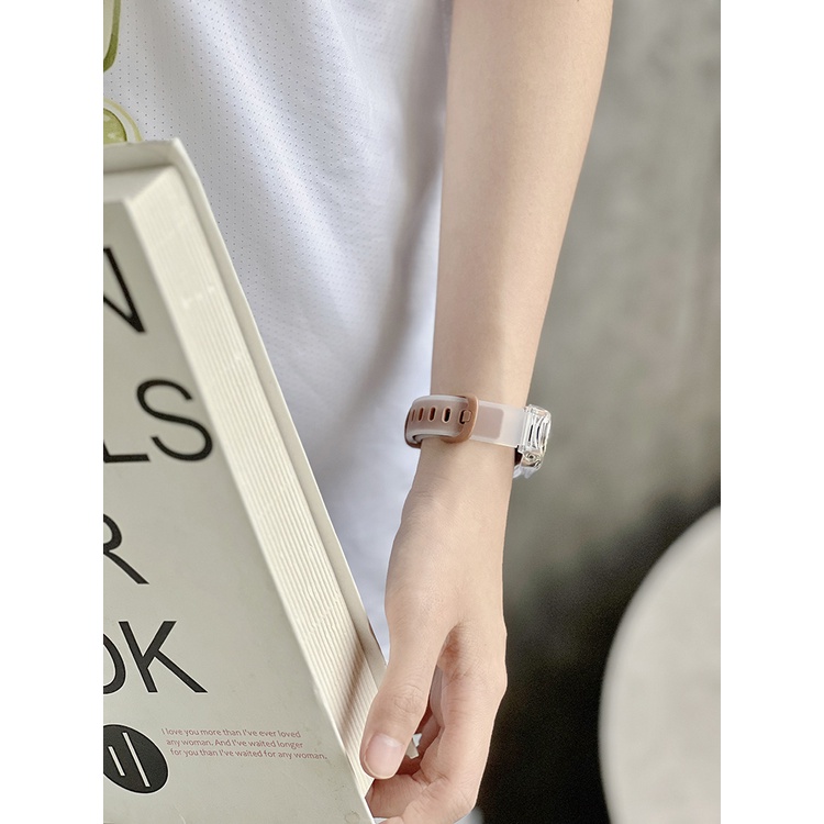 Dây Đeo silicone Trong Suốt Hai Màu Cho xiaomi mi band 8 7 6 mi5 4 3