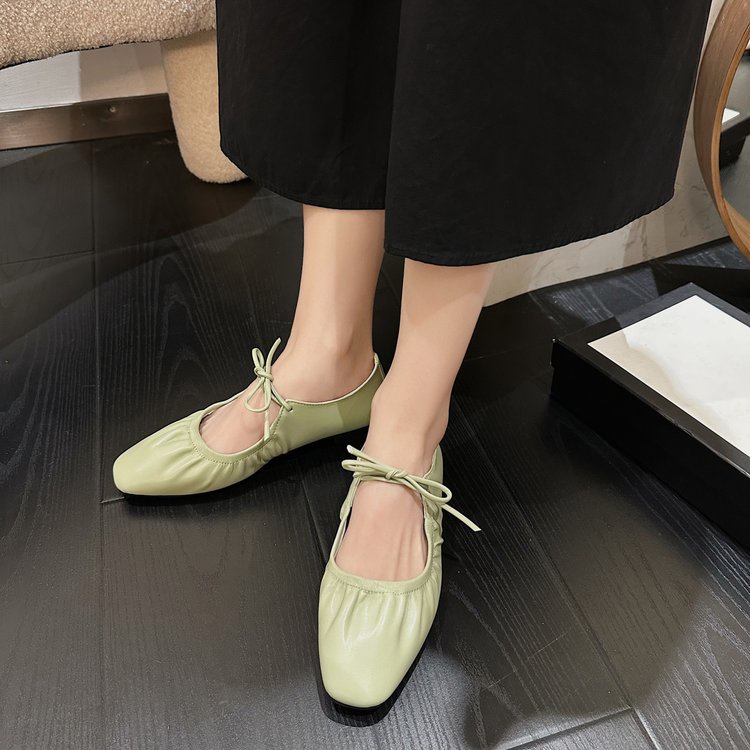 Giày Búp Bê Đế Bằng Mũi Vuông Thời Trang Cho Nữ size 35-40