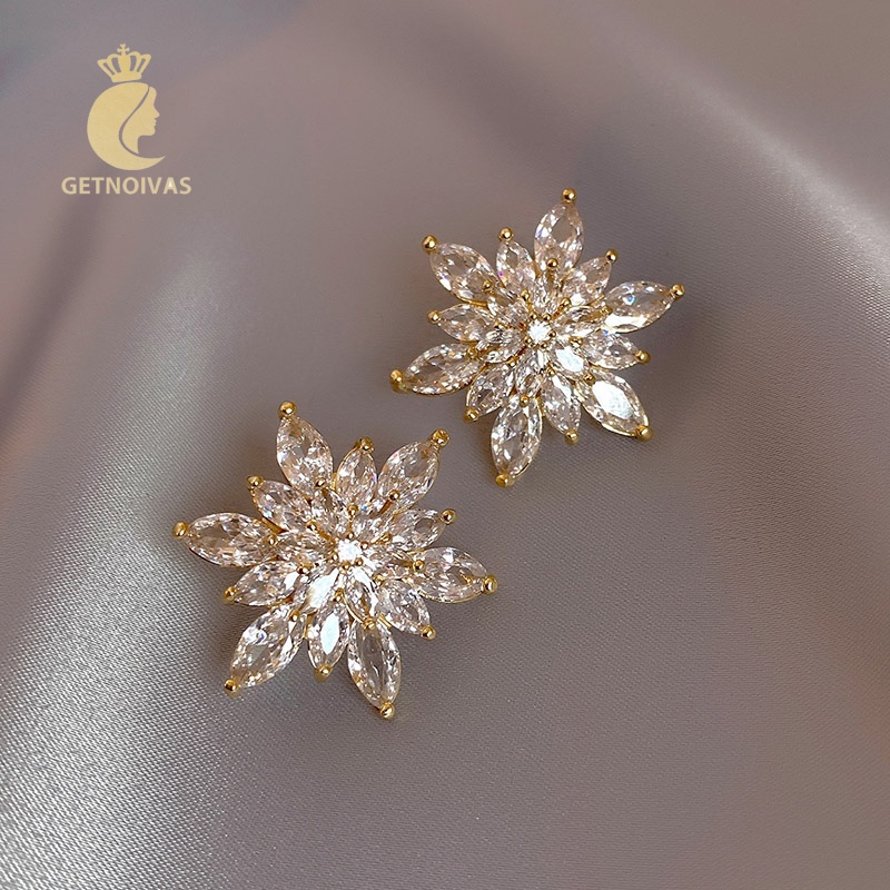 Bông Tai Đính Đá Phong Cách retro Âu Mỹ Thanh Lịch