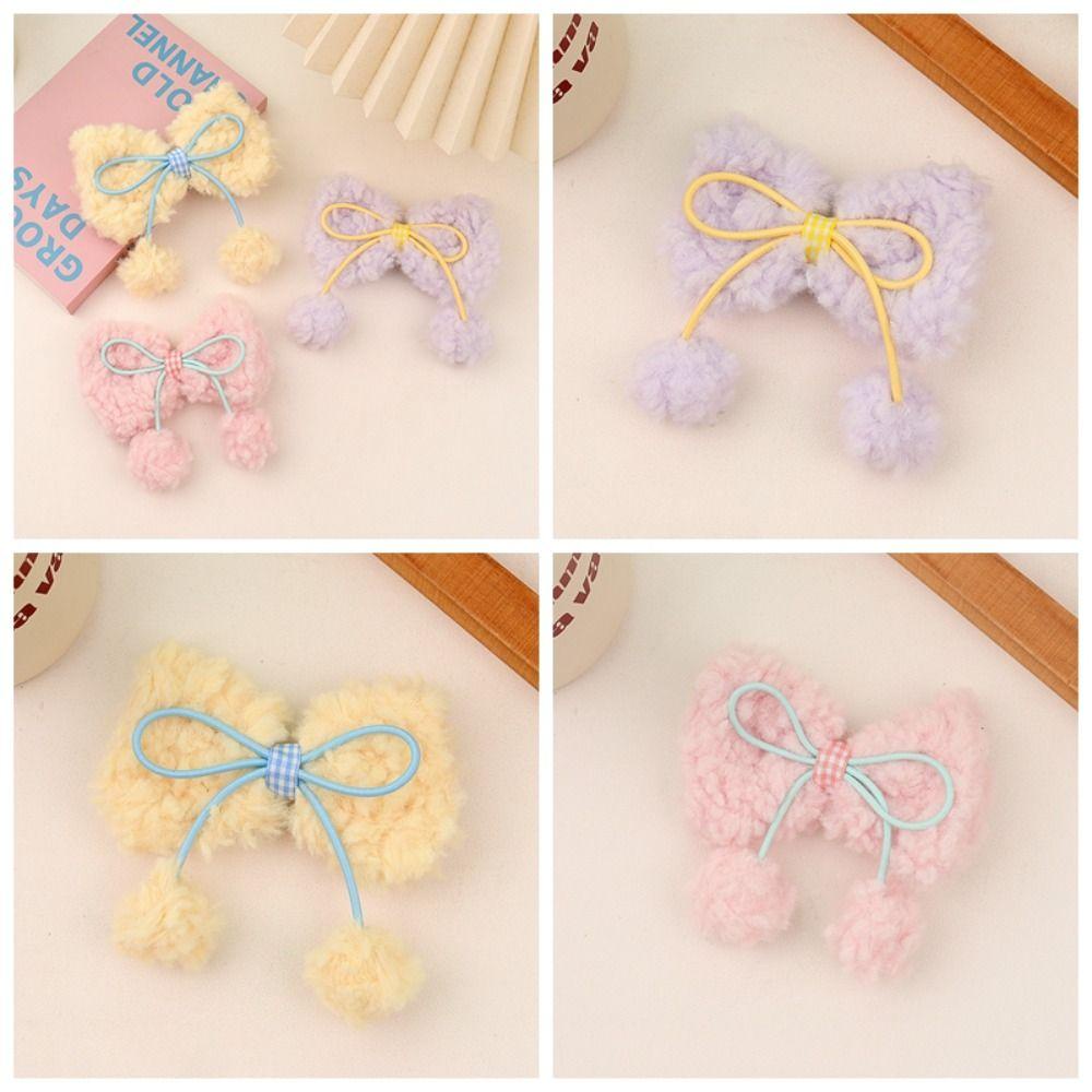 Shanlin Kẹp Tóc Hình Nơ Bằng Lông Nhung Phong Cách Hàn Quốc / Nhật Bản