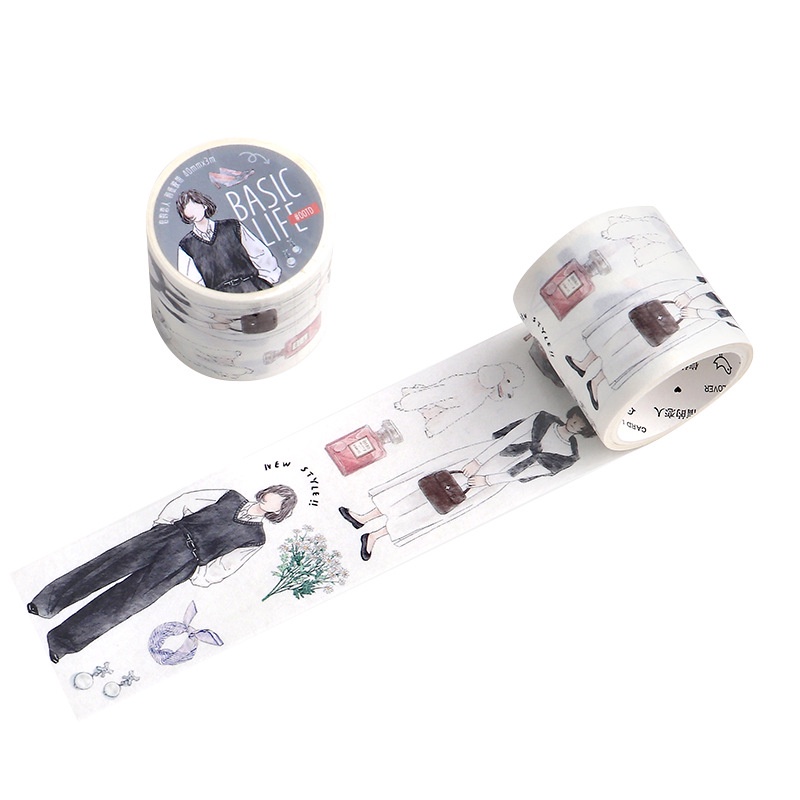 Enwei Cuộn Băng Keo washi 40mm * 3m  Sổ Lưu Niệm Tạp Chí kawaii