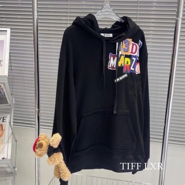 Áo Hoodie 13D Đính Tay Gấu ❤ Áo Nỉ 2 Lớp Dày Dặn Dáng Rộng Nam Nữ NVA704