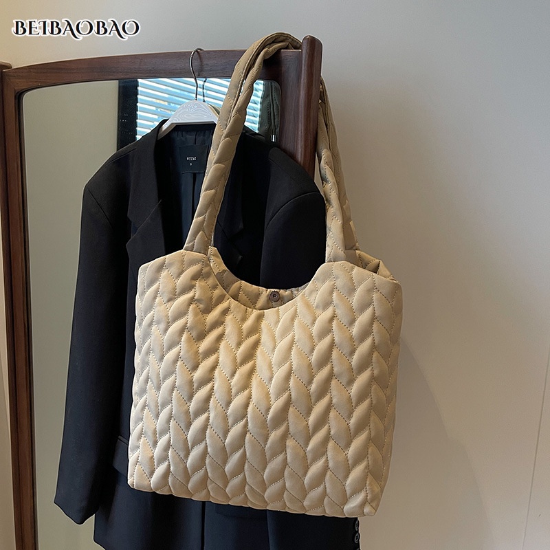 BEIBAOBAO Túi tote Đeo Vai Vải cotton Cỡ Lớn Thêu Họa Tiết Kiểu retro Âu Mỹ Thời Trang