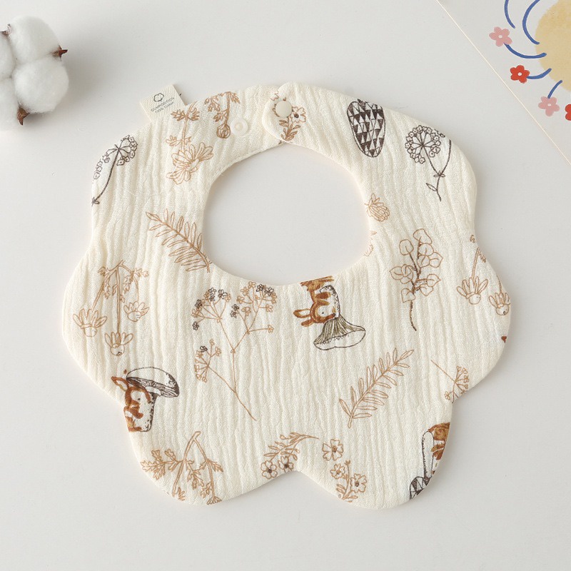 Yếm Ăn cotton Nguyên Chất Xoay 360 Độ Cho Bé