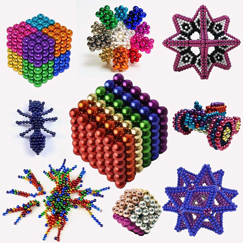 TRÒ CHƠI BUCKY BALL - BỘ ĐỒ CHƠI XẾP HÌNH BI NAM CHÂM 3mm, 5mm TĂNG TƯ DUY, SÁNG TẠO CHO BÉ