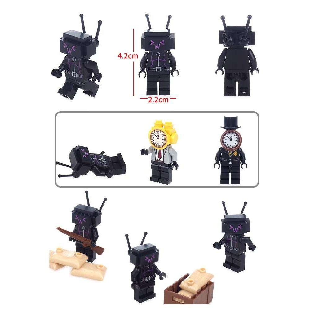 Daron1 Đồng Hồ Chính Xây Dựng Nhà Vệ Sinh Trượt Tuyết mini Bằng Nhựa Có Thể Tháo Rời Hình Người Đàn Ông titan tv Sinbidi