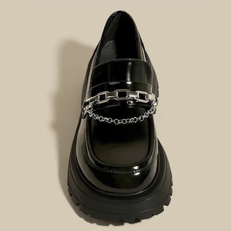 BẠCH LỘC ĐẠI NHÂN✨Mới Giày Da Đế Dày Phong Cách vintage Nhật Bản Thời Trang