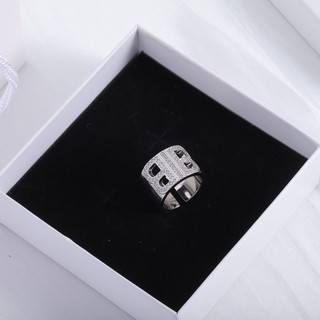 Nhẫn hở bằng đồng thau đính kim cương toàn diện cho nữ / 10296