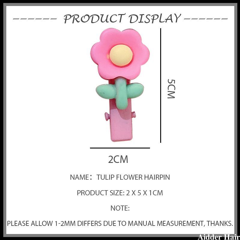 🍒🍒Kẹp tóc mái hoa tulip màu sắc pastel nhẹ nhàng dễ thương