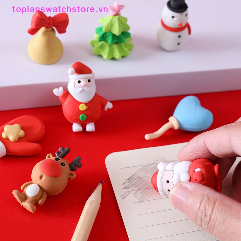 Set 4 / 5 / 8 Cục Tẩy Hình Ông Già Noel / Người Tuyết / Găng Tay 3d Dễ Thương Sáng Tạo Thích Hợp Làm Quà Tặng Văn Phòng / Trường Học vn