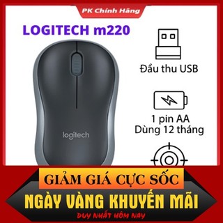 Chuột Không Dây Logitech M220 Silent Chuột không dây Logitech Silent M220 Đen - giá rẻ Chuột
