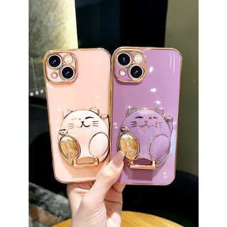 Iphone Ốp Điện Thoại Hình Mèo May Mắn Có Giá Đỡ Cho Iphone7 7 plus 8 8 plus xs xr 11 12 13 14 15 pro plus promax