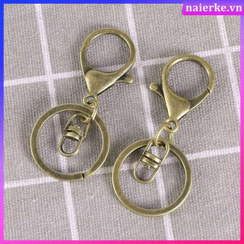 Set 2 Móc Khóa Hình Tôm Hùm + 2 Vòng Tròn Bằng Kim Loại