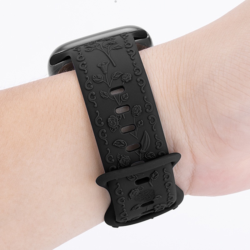 Dây Đeo Silicon Họa Tiết Hoa Cho Đồng Hồ Thông Minh apple watch ultra 2 49mm 9 8 7 6 se 5 3 i 44mm 40mm 41 / 45mm 38 / 42mm