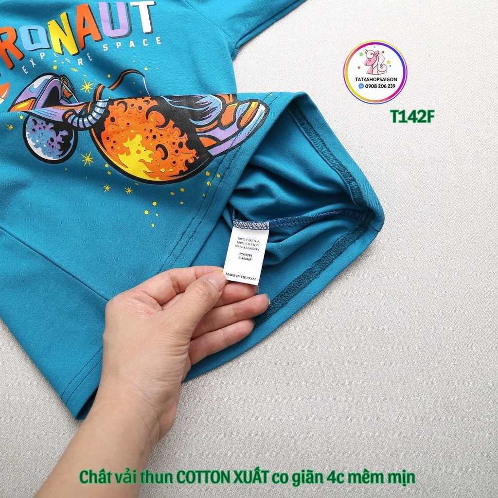 Đồ bộ bé trai tay dài size đại 11 đến 40kg thun cotton xuất VNXK T142