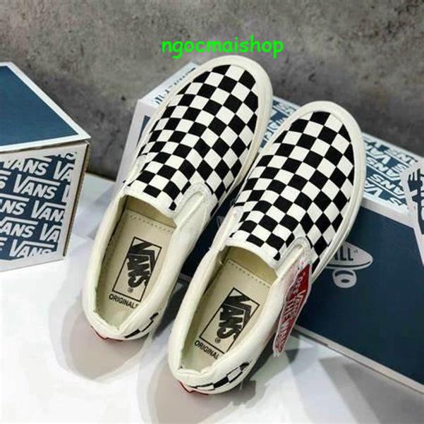 Giày vans slip on caro lười nam nữ đẹp , GIÀY VANS OLD SKOOL  hot hit 2023