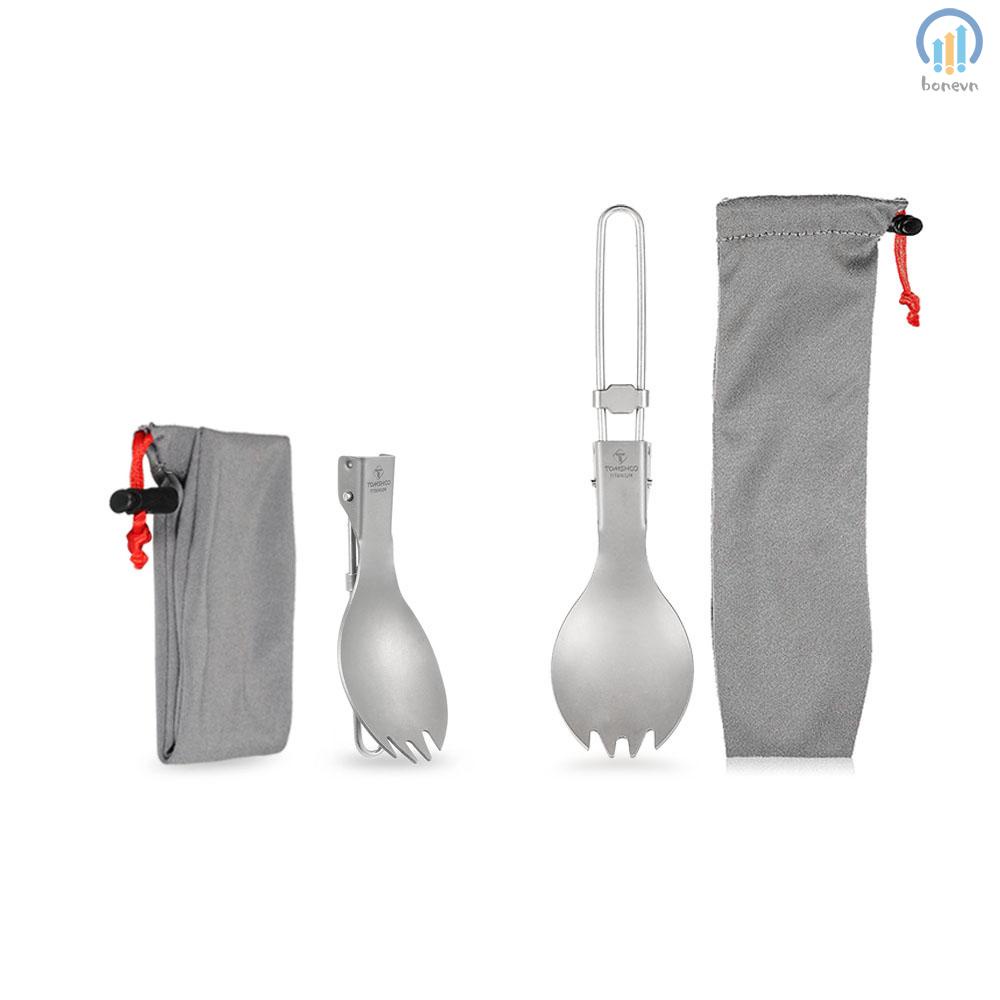 TOMSHOO Titanium Dinner Spork for Outdoor Adventures