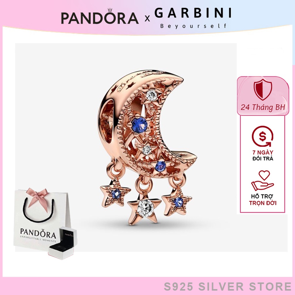 Charm Pandora bạc S925 mặt trăng và sao 1291