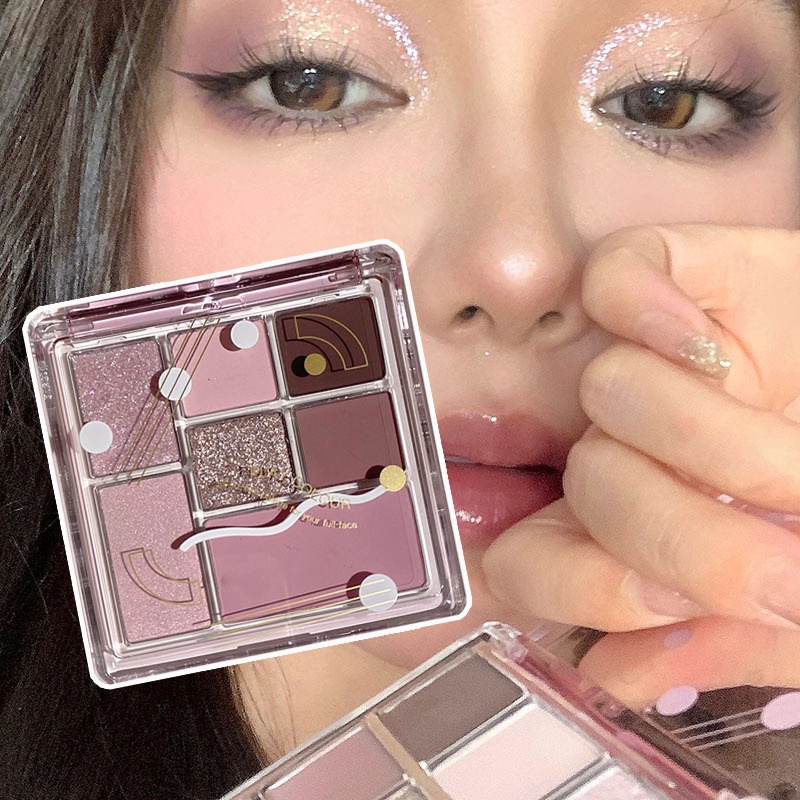 Bảng Phấn Mắt 7 Màu Sắc Ánh Nhũ Lấp Lánh Bền Màu Dài Lâu