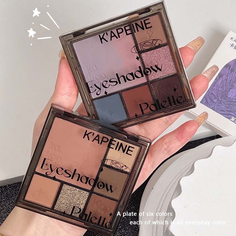 Bảng Phấn Trang Điểm Mắt Tạo Khối Má Hồng 6 Màu Lấp Lánh Có Chất Lì Dành Cho Trang HB