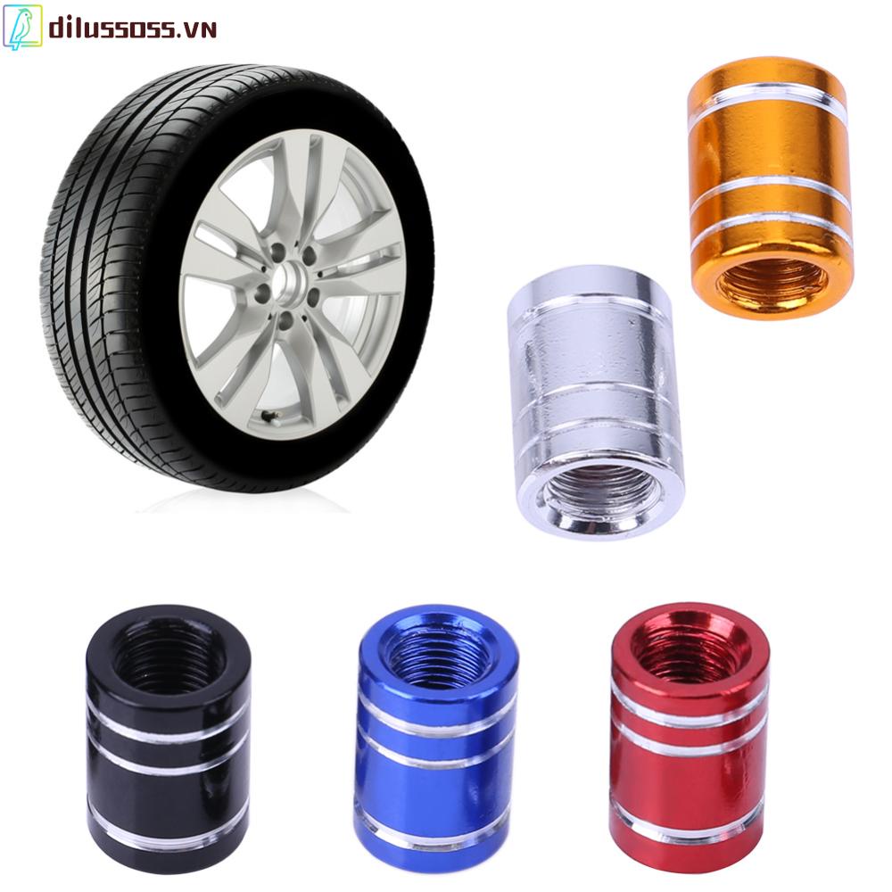 Bộ 4 Nắp Van Bánh Xe Hơi / Xe Máy Bằng Hợp Kim Nhôm Nhiều Màu
