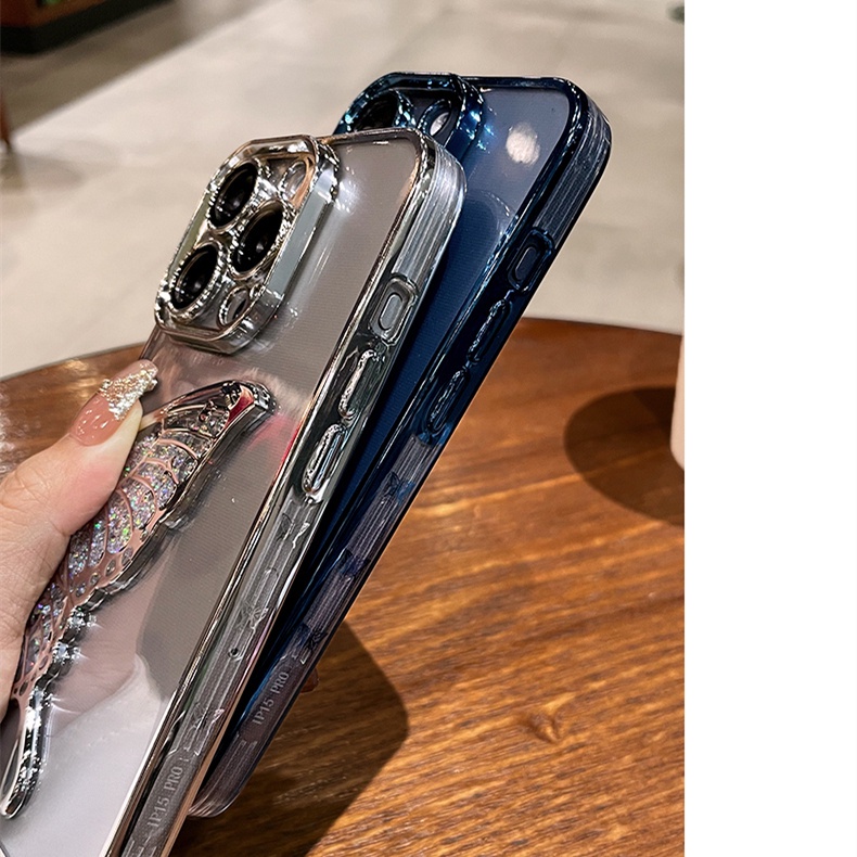 Ôp Điện Thoại tpu Dẻo Họa Tiết Bươm Bướm Có Nước Kim Tuyến Lấp Lánh Cho iphone15 14 13 12 11 pro max iphone 15 Ốp