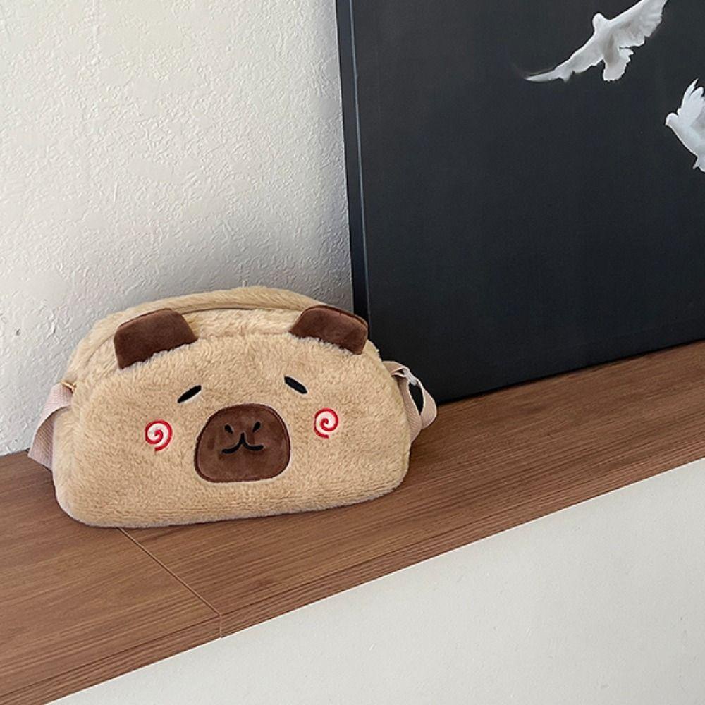 Shanhai capybara Túi Đeo Chéo Hình Thú Nhồi Bông Hoạt Hình Đáng Yêu