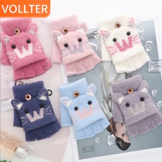 Găng tay mùa đông cute găng tay mùa đông nữ cute găng tay mùa đông chống nước găng tay mùa đông gang tay mùa đông nữ găng tay xe máy mùa đông găng tay mùa đông nữ 1 Đôi Găng Tay Len Hở Ngón Giữ Ấm Mùa Đông Họa Tiết Hoạt Hình Cho Bé Gái