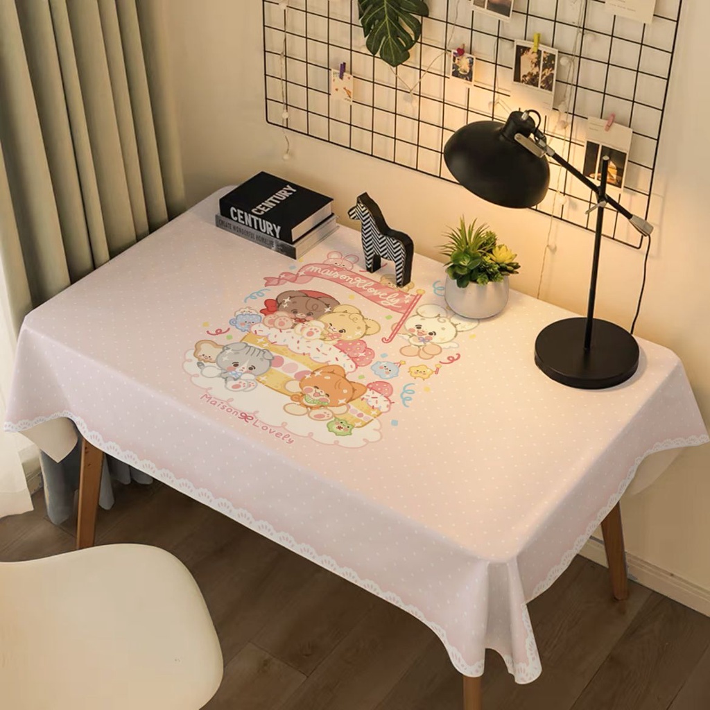 Dễ Thương Khăn Trải Bàn Chống Bụi Họa Tiết Hoạt Hình Xinh Xắn