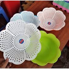 Rổ thau nhựa 2 lớp kèm chậu hình hoa việt nhật, rổ hoa mai
