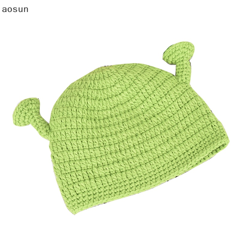 Aosun Mũ Len Dệt Kim unisex Màu Xanh Lá Cây Vui Nhộn Cho Bữa Tiệc balaclava monster shrek