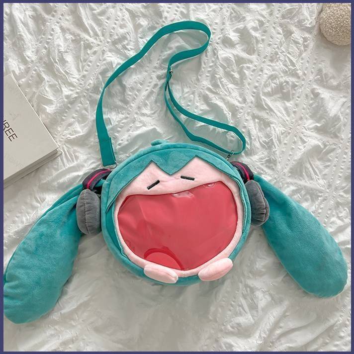 Túi Đeo Vai Đựng Mỹ Phẩm 24cm Hình hatsune miku fufu Nhồi Bông Dễ Thương Cho Bé Gái
