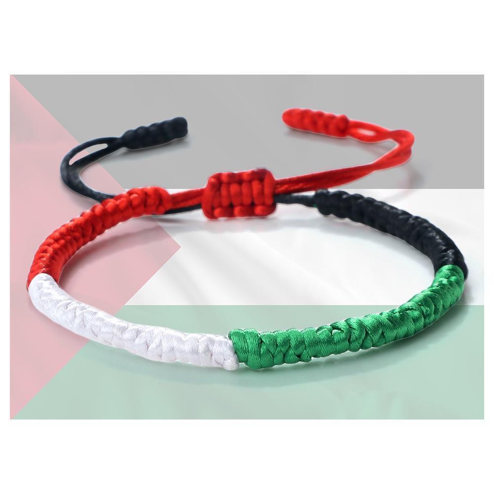 Palestinian Vòng Đeo Tay Bằng Vải Dệt Hình Lá Cờ palestine Có Giá Đỡ