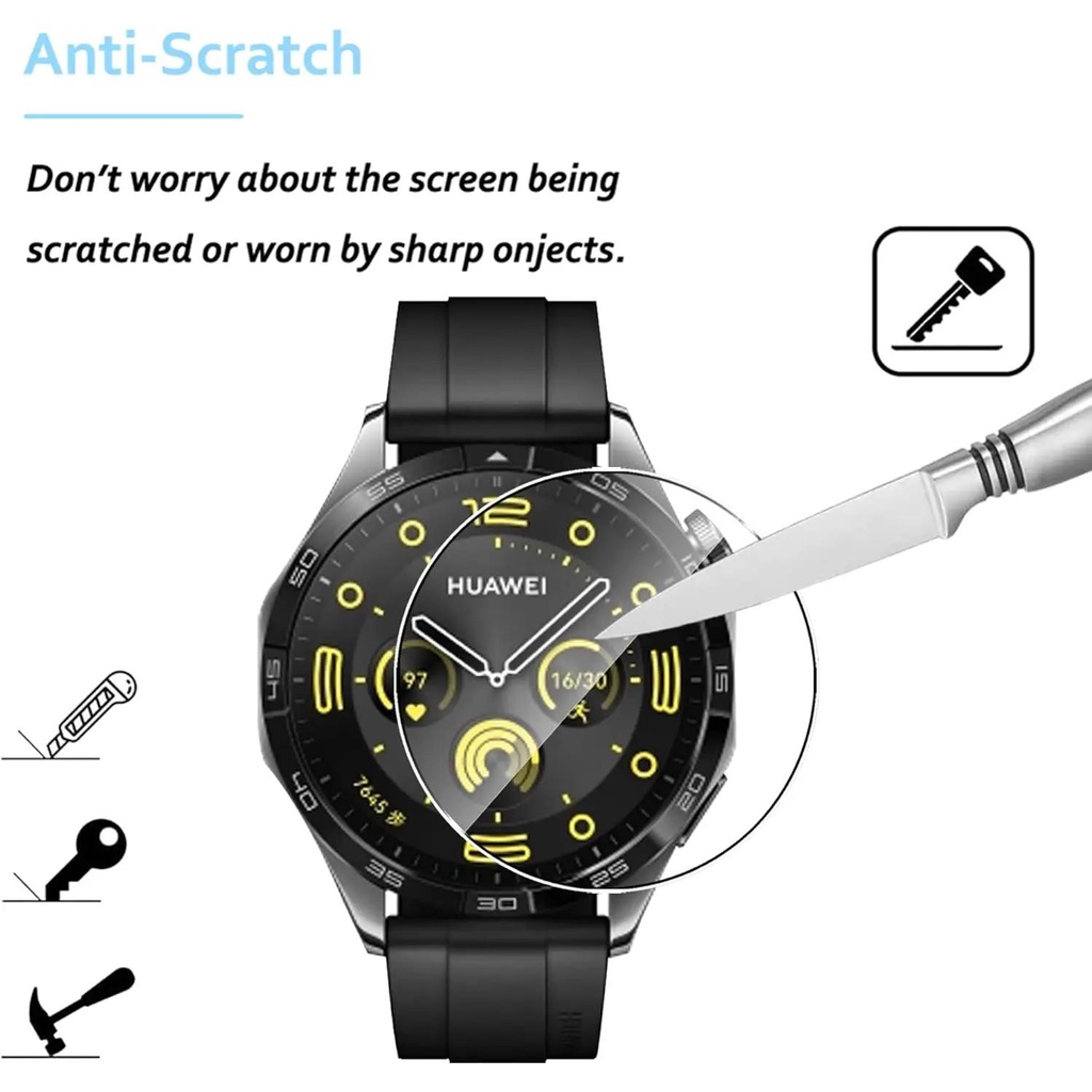 Bộ 3 Kính Cường Lực 46mm 41mm hd 2.5d 9h Cao Cấp Bảo Vệ Màn Hình Đồng Hồ huawei watch gt 4