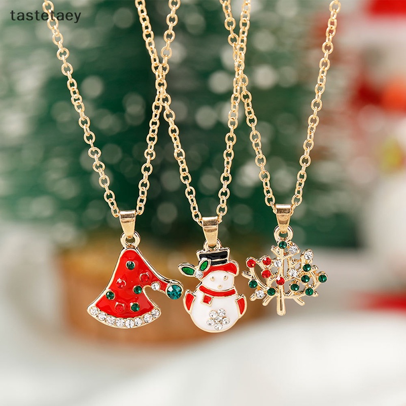 Tast Vòng cổ Mặt Hình Cây Thông Noel Chuông Hoa Tuyết Giáng Sinh Quà Tặng Thời Thượng Cho Nam Và Nữ en