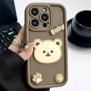 Ốp Điện Thoại silicone Chống Rơi In Hình Gấu Cho iphone 7 7plus 8 8plus xs xr 11 12 13 14 15pro plus promax