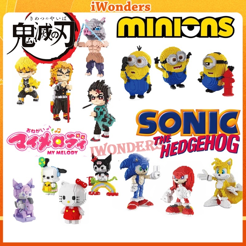 Nano bricks Đồ Chơi Khối Xây Dựng Nhân Vật kuromi demon slayer stitch sonic the hedgehog