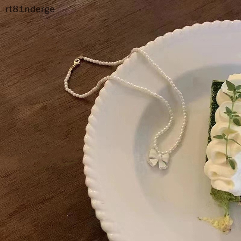 Vòng cổ Mặt Nơ Đính Ngọc Trai Phong Cách boho Thời Trang Cho Nữ